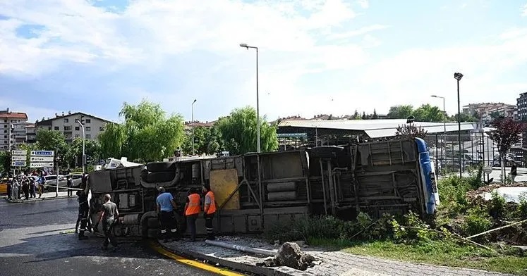 Ankara’da EGO otobüsünün devrilmesi sonucu 5 kişi yaralandı