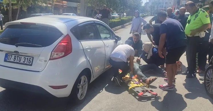 Antalya’da 10 metrede iki kez kaza yaptı!