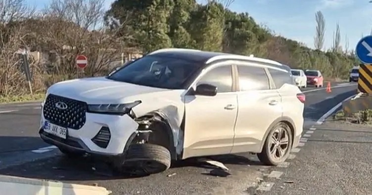 Tekirdağ'da cip ile otomobilin